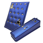 Blue Leatherette Displays