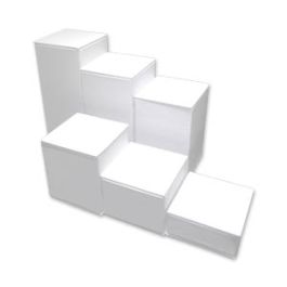 ECONOMY WHITE 6 SQUARE RISER - Jewelry Display Inc