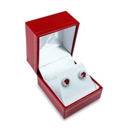 RED LEATHERETTE EARRING BOX - Jewelry Display Inc