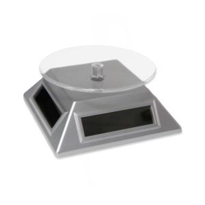 Solar Powered White Small Spinning Display Turntable