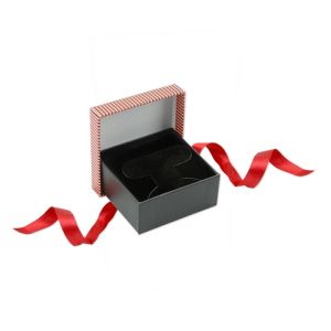 6 Classic Black Leatherette Earring Jewelry Display Gift Boxes 