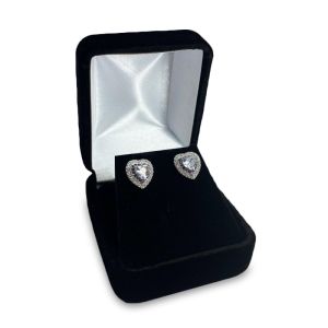 1 Jewel case box black gift rings earrings jewelry velvet display  Z8J4 