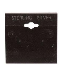 BLK 2X2 S.S. EARRING CARD (100)