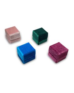 ASSORTED SQUARE VELVET RING BX (12)