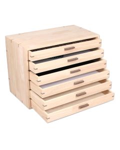 NATURAL WOOD 6 TRAY ORGANIZER