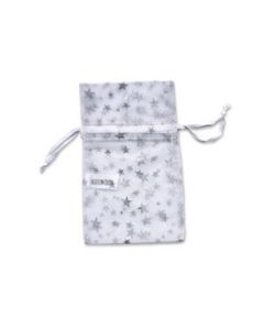 3.50" X 4.75" ORGANZA WH/STARS