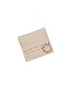 BEIGE MICROFIBER POUCH W/DIVIDER