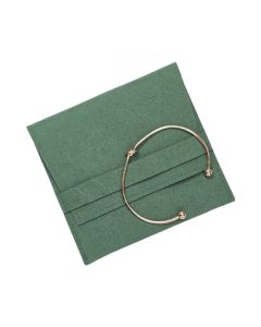 GREEN MICROFIBER POUCH W/DIVIDER