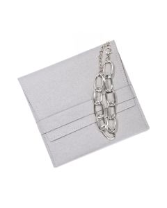 GREY MICROFIBER POUCH W/DIVIDER