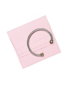 PINK MICROFIBER POUCH W/DIVIDER
