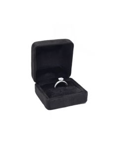 FAUX SUEDE BLACK ROLL TOP RING