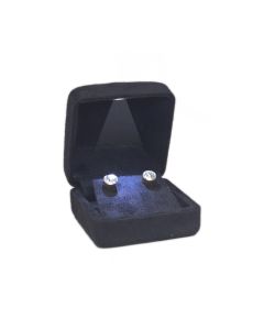 FAUX SUEDE BLACK ROLL LED STUD