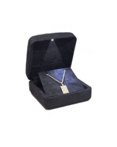 FAUX SUEDE BLK ROLL LED PENDA