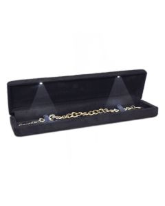 FAUX SUEDE BK ROLL LED BRACEL