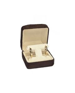 FAUX SUEDE BROWN ROLL TOP EARR