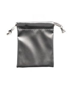 SILVER GRAY LINEN LEATHERETTE POUCH (DOZ)