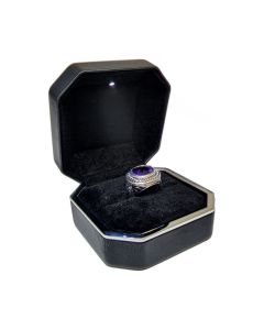 BLACK/SILVER LIGHT RING BOX