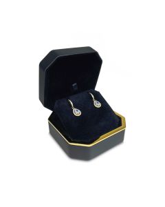 BLACK/GOLD TRIM EARRING BOX