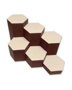 CHOCOLATE/BEIGE HEXAGON RISERS