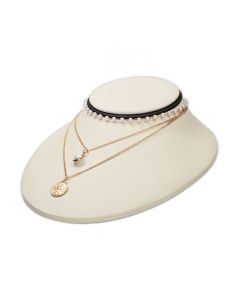 CHOCOLATE/BEIGE LRG FLAT NECK