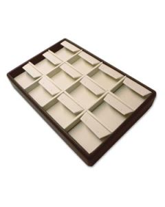 CHOCOLATE/BEIGE 12 EARRING TRAY