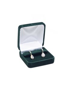 GREEN VELOUR CLIP EARRING BOX