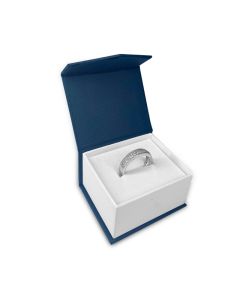 BLUE/WHITE PAPER RING BOX