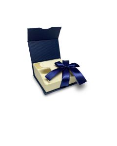 BLUE/CREAM PAPER EARRING BOX