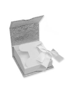 SILVER/WHITE PAPER EARRING BOX