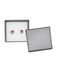 SILVER/WHITE SMALL EARRING BOX