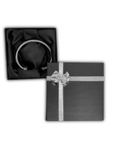 BLACK/SLVR BOW BANGLE BOX