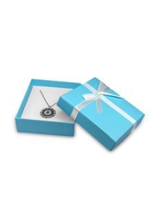 BLUE/WHITE BOW PENDANT BX