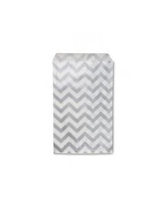 4'' X 6'' SILVER CHEVRON BAGS (100)