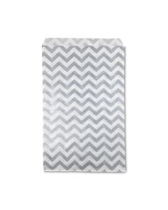 6'' X 9'' SILVER CHEVRON BAGS (100)