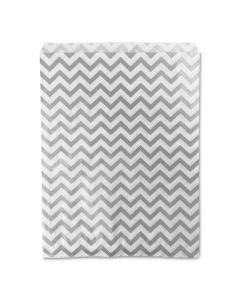 8'' X 11'' SILVER CHEVRON BAGS (100)