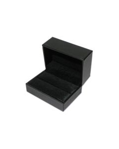 BLACK LEATHERETTE DBL RING BOX