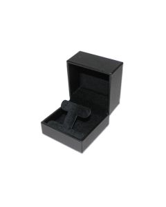 BLACK LEATHRETTE EARRING T BOX