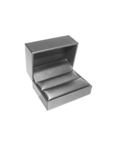 SILVER LEATHERETTE DBL RING BX