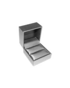 SILVER LEATHERETTE RING BOX
