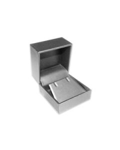 SILVER LEATHERETTE EARRING BOX