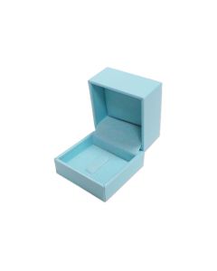 LIGHT BLUE LEATHERETTE CLIP RING BOX