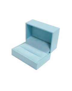 LIGHT BLUE LEATHERETTE DOUBLE RING BOX