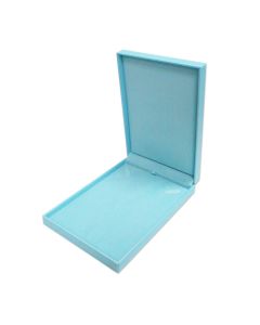 LIGHT BLUE LEATHRETTE NECKLACE BOX