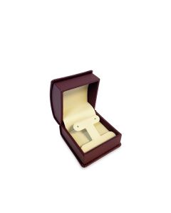 BEIGE/BURGUNDY EARRING T BOX