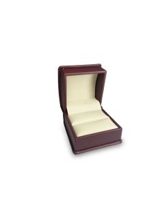 BEIGE/BURGUNDY RING BOX