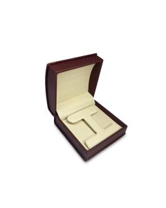 BEIGE/BURGUNDY EARRING T BOX