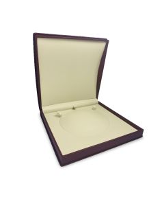 BEIGE/BURGUNDY NECKLACE BOX