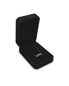 BLACK EUROSUEDE PENDANT BOX