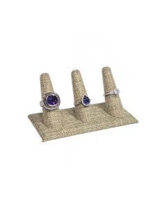 BURLAP 3 FINGER RING DISPLAY