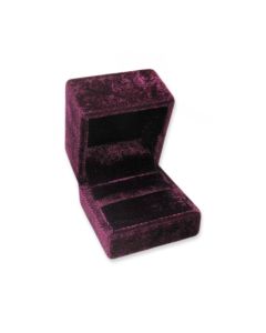 BURGUNDY VELVET RING/EARRING BOX